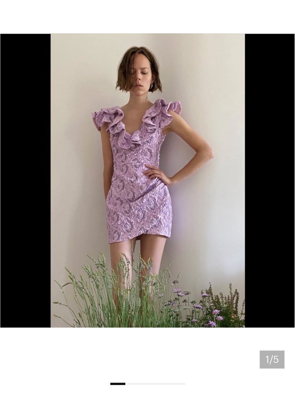 Zara Lilac Ruffled Dress - Picture 3 of 8